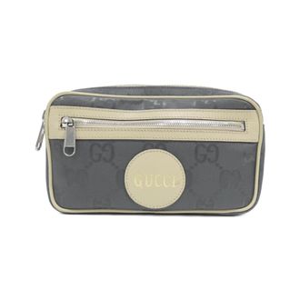 Gucci Dark Gray Off-White Nylon Leather Fanny Pack (Pre-Owned)