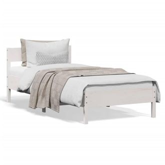 Berkfield Home Bed Frame without Mattress White 90x190 cm Single Solid Wood Pine