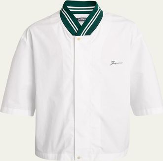 Jacquemus Mens Button-Down Baseball Shirt