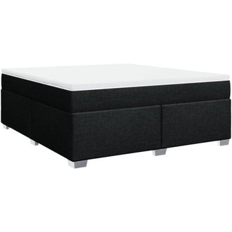 vidaXL Vidaxl - Cama Box Spring Con Colch&oacute;n Tela Negro 180x200 Cm