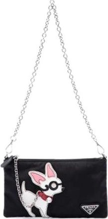 Prada Pre-owned Nylon Shoulder Bag - Dames - Vintage Clutch - Zwart - ONE Size - Nylon - Vintage