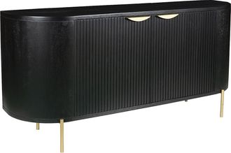 Vente-Unique Aparador con 2 puertas de madera de mango y metal dorado - Negro - NEVILI de Maison C&eacute;phy