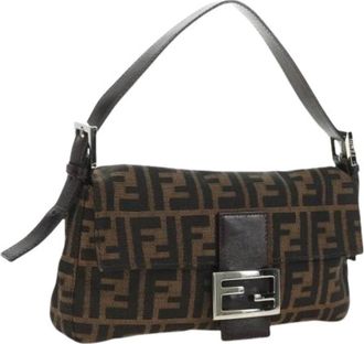 Fendi Pre-owned Zucca Canvas Shoulder Bag - Dames - Vintage Schoudertas - Bruin - ONE Size - Leer - Vintage