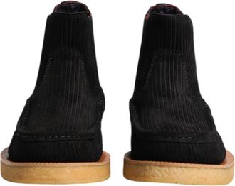 Dolce & Gabbana Black Calf Suede Slip On Ankle Boots Mens Shoes