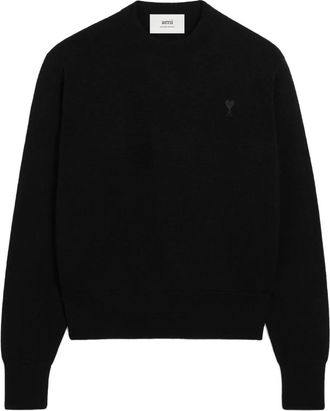 Ami Ami De Coeur wollen trui met ronde hals - Zwart