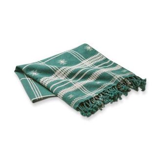 Tag Peak Decorative Cotton Throw Green White Print Tassels at Nordstrom