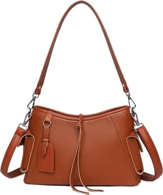 Generic Leather Women Tote Bag Ladies Shoulder Crossbody Womens Handbag(Light brown)