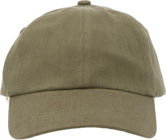 Paul Smith Signature Stripe Linen Cap - Heren - Petten - Groen - ONE Size - Leer - Accessoires