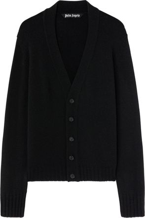 Palm Angels Gebreid vest met logo en knopen - Zwart