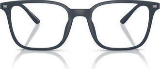 Emporio Armani 54mm Square Optical Glasses in Blue Opaco /Demo Lens at Nordstrom