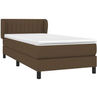 vidaXL Cama Box Spring Con Colch&oacute;n Tela Marr&oacute;n Oscuro 80x200 Cm Vidaxl