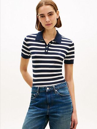 Tommy Hilfiger Short Sleeve Polo Jumper With Silk