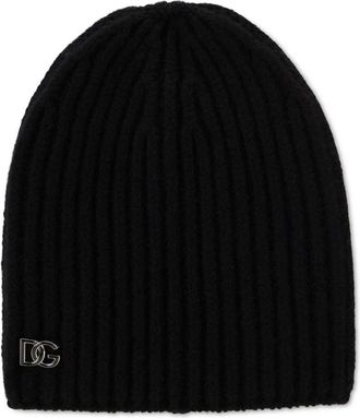 Dolce & Gabbana Gebreide Engelse Muts - unisex - Accessoires - Zwart - Maat: ONE Size Wol