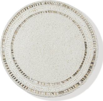 Tiramisu Hand Beaded Charger Placemat in White at Nordstrom Rack