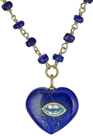 Rachel Reinhardt Jewelry 14K Over Silver Gemstone Heart Necklace