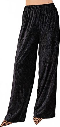 Glam Ava Velvet Pleated Pants In Black