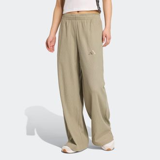 adidas Sporthose ADIDAS SPORTSWEAR W ALL SZN W PT, Damen, Gr. XL, N-Gr, gr&uuml;n (silber pebble), Obermaterial: 93% Baumwolle, 7% Elasthan, Hosen Sporthose, weit