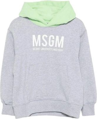 Msgm Crewneck Sweatshirt - male - MSGM - Kids Sweatshirts - Gray - 10 Y - Kids