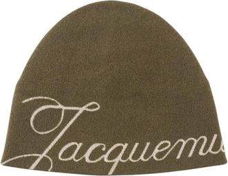 Jacquemus Khaki Logo Beanie Cap