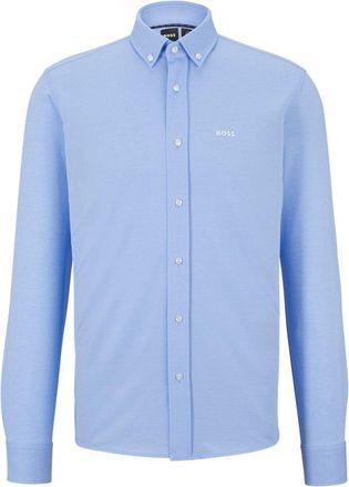 HUGO BOSS Mens Joe Button Down Collar Long Sleeve Oxford Shirt in Pastel Blue - Size 14.5 inch