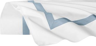 SFERRA Estate Flat Sheet in White/sea at Nordstrom, Size Full/queen