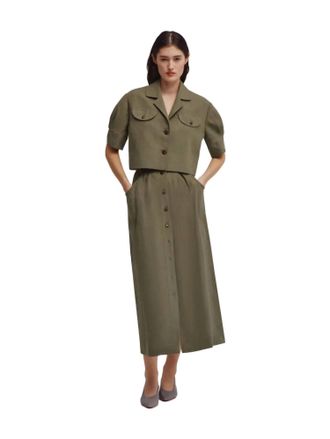 Blaz&eacute; Milano Midday Sun Ninja Midi Skirt In Green