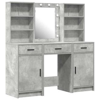 Berkfield Home 3 Piece Dressing Table Set Concrete Grey Engineered Wood