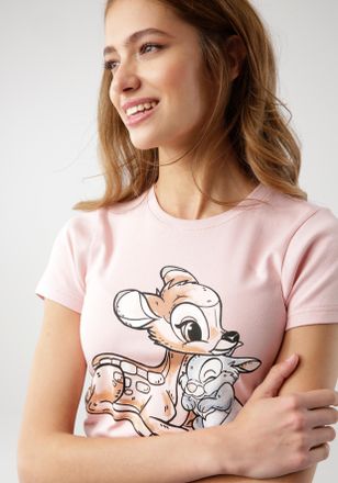 Kangaroos T-Shirt KANGAROOS, Damen, Gr. 32/34, rosa, Rippware, Obermaterial: 100% Baumwolle, bedruckt, unifarben mit Farbeinsatz, sehr figurbetont h&uuml;ftbedeckend