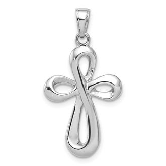 Diamond2Deal 14k White Gold Cross Pendant