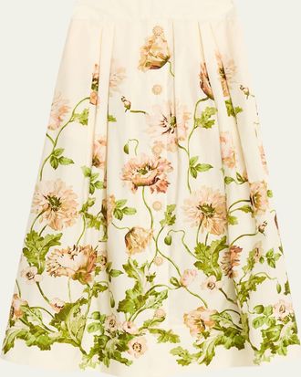 Cara Cara Marge Pleated Button-Front Skirt