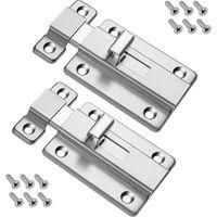 OEM Cerraduras Para Puertas, Juego De 2 Cerraduras De Acero Inoxidable, Cerradura De Seguridad Con 12 Tornillos Para Puertas Enrasadas (dormitorio, Ba&ntilde;o, 