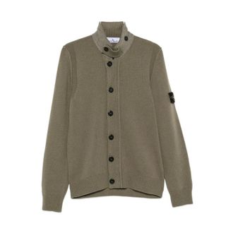 Stone Island Lambswool Button-up Cardigan - male - Stone Island - Cardigans - Green - S - Knitwear