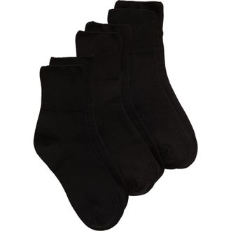 Hue 3-Pack Bobby Socks in Black at Nordstrom
