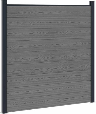 vidaXL Conjunto De Valla 180 X 186 Cm Wpc Y Aluminio Gris Vidaxl