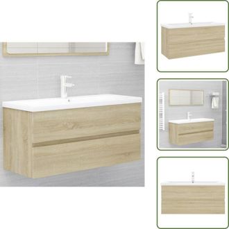 vidaXL The Living Store Mobile con Lavabo Integrato Rovere Sonoma in Legno Multistrato - Lavabo da incasso