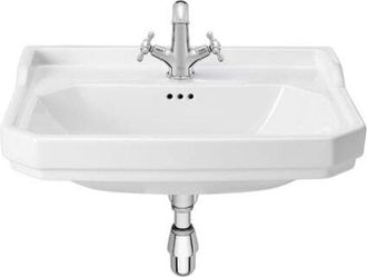 Roca Roca - Lavabo De Porcelana Mural Para Pedestal Con 3 Orificios Carmen Longitud: 650 Mm
