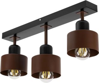 OEM L&aacute;mpara De Techo Negra De Madera Y Metal De Estilo Escandinavo, 3xe27, Iluminaci&oacute;n Led Moderna Para Sal&oacute;n, Cocina, Dormitorio, Habitaci&oacute;n Infantil, Lo