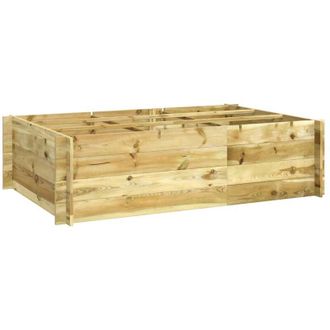 vidaXL Arriate Elevado Madera Maciza De Pino Impregnada 150x100x40 Cm Vidaxl