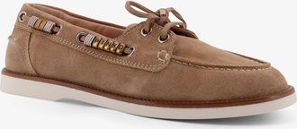Pinko Womens Loafers Grace Suede Beige