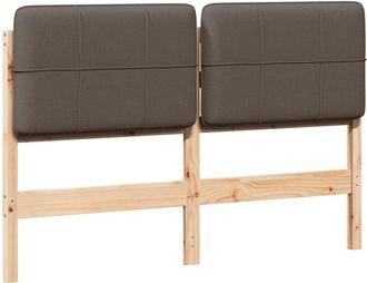 vidaXL Cabecero Tapizado Marr&oacute;n Y Topo 120 Cm Madera De Pino Macizo Vidaxl