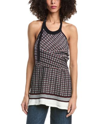 3.1 Phillip Lim Plaid Jacquard Back-Tie Halter Top