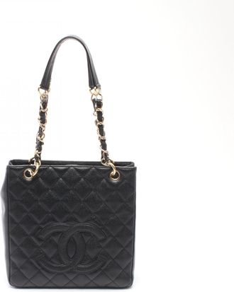 Chanel Black Grained Calfskin Tote Bag (Pre-Owned)