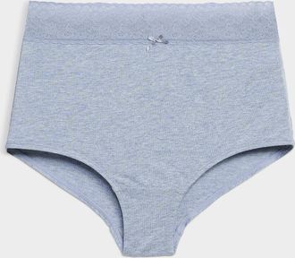 Miiyu Womens Lace trim stretch high-waist boyshort Organic cotton and nylon