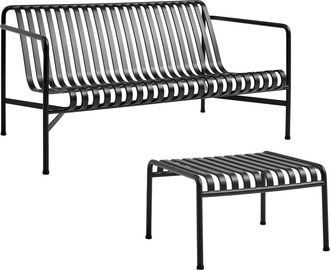 HAY Palissade Lounge Sofa + Ottoman, anthrazit