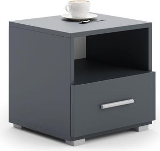 OEM Mesilla De Noche Emi Gris - Tirador Aluminio