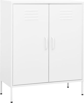 vidaXL Armario Almacenamiento Acero Blanco 80x35x101,5 Cm Vidaxl