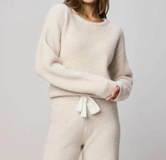 Splendid Stassi Satin Tie Sweater In Pale Oak Heather
