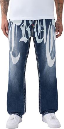 True Religion Bobby Super T Logo Baggy Jeans in Nocturne Drive Dark Wash at Nordstrom, Size 30
