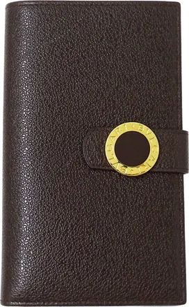 Bulgari Dark Brown Leather Long Wallet (Bi-Fold) (Pre-Owned)