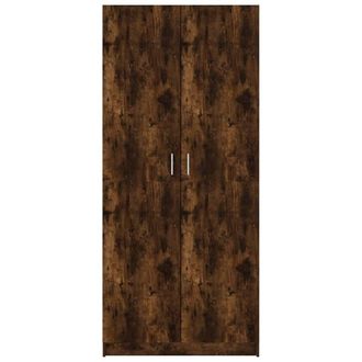 Berkfield Home Wardrobe Smoked Oak 80x50x180 cm Engineered Wood in Brown | Size: 80 x 50 x 180 cm